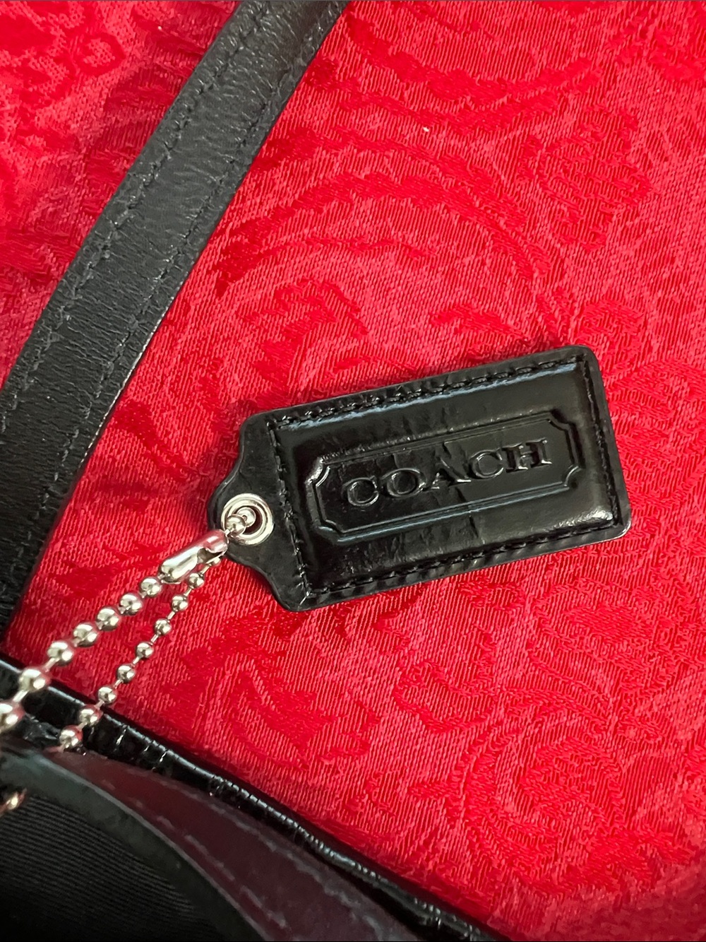 Coach F13533 Signature Jacquard Tote Black Gray Leather Trim Kisslock Bag - Picture 3 of 14